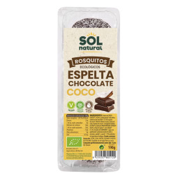 Rosquitos de espelta con chocolate y coco Bio 190g Sol Natural