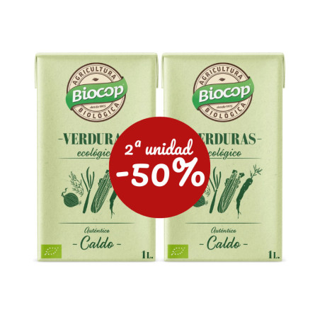 Caldo de Verduras autentico DUOPACK (tetrabrik) Bio 1L Biocop